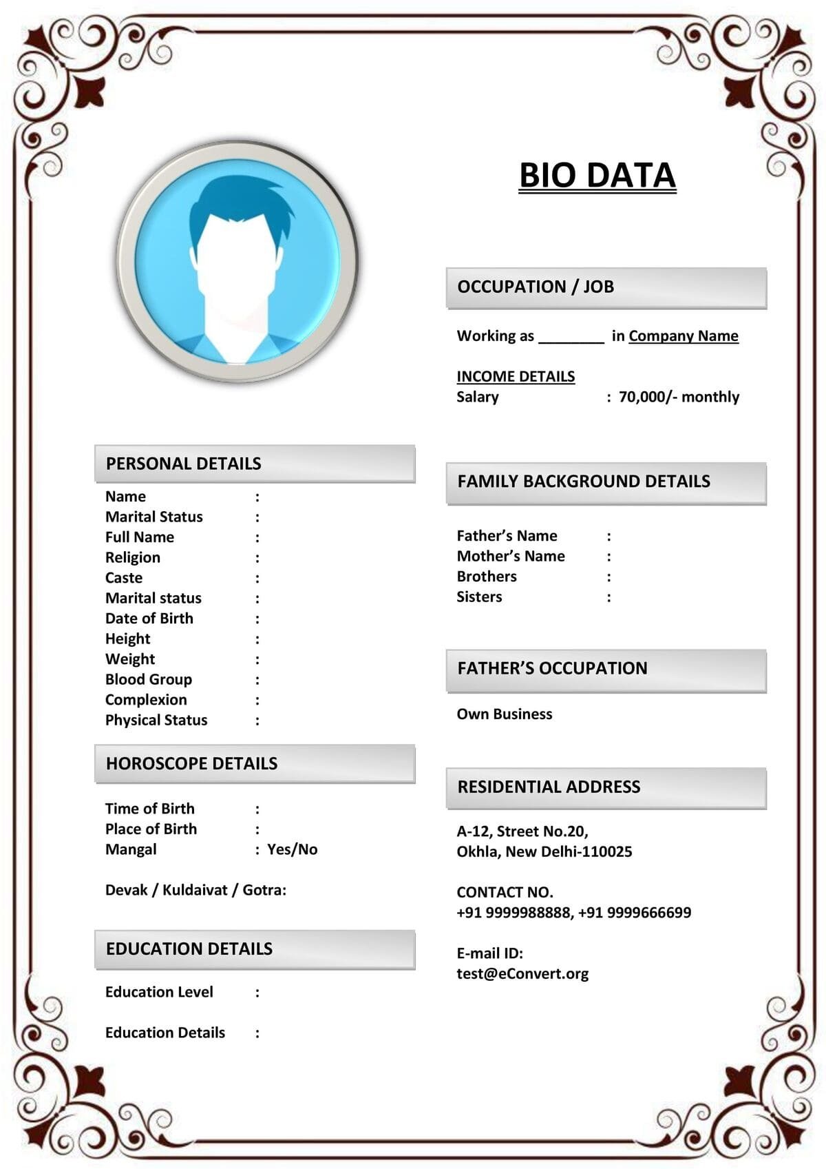 Culturally Appropriate Marriage Resume