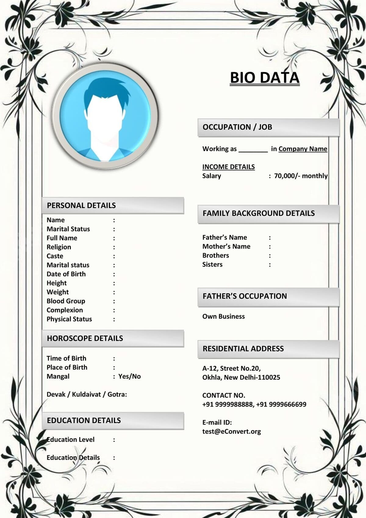 Customizable Bio for Marriage Consultants