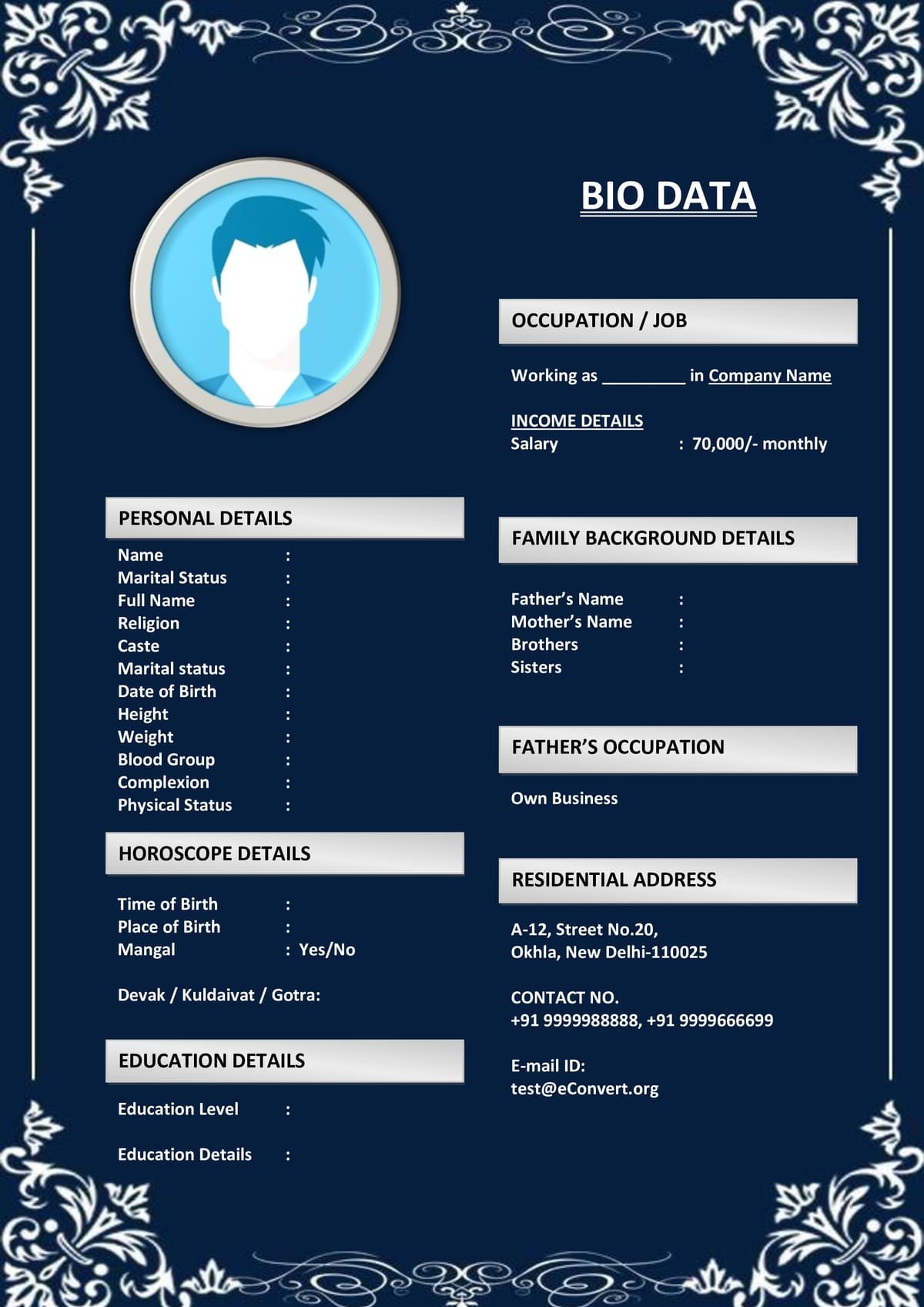 Elegant Marriage Profile Design for Girls