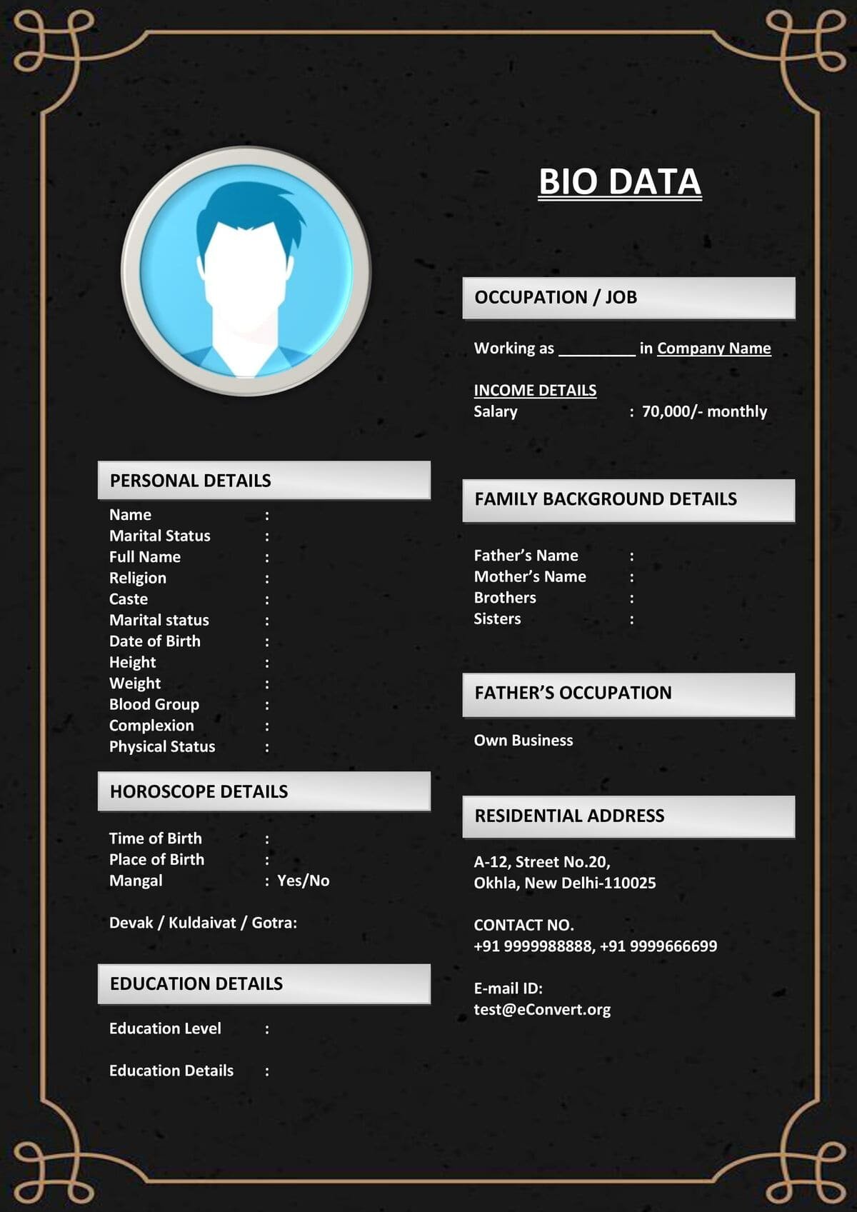 Elite Matrimony Profile for High Status Families