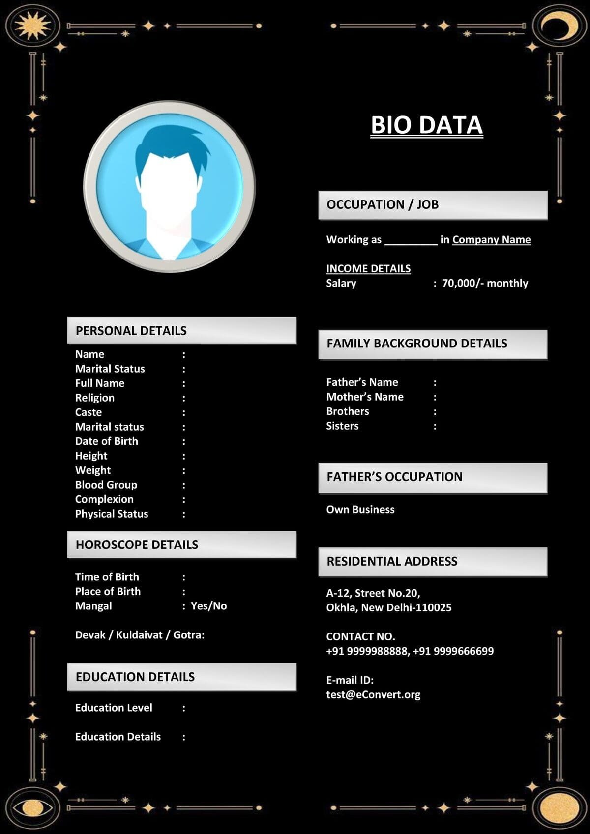 Groom Profile Resume with Professional Touch for Marriage
