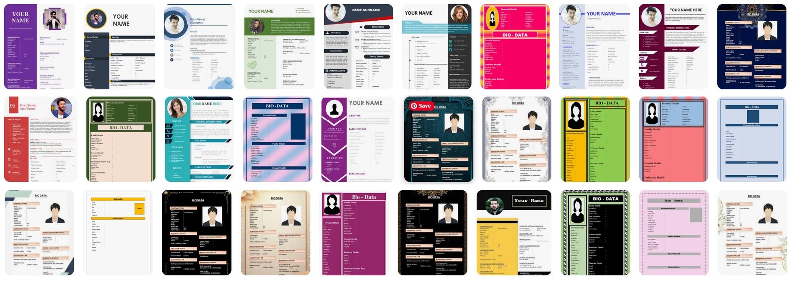 Marriage Biodata Format in Word