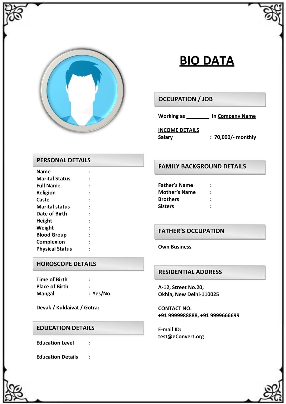 Marriage Resume for Brides with Career Aspirations