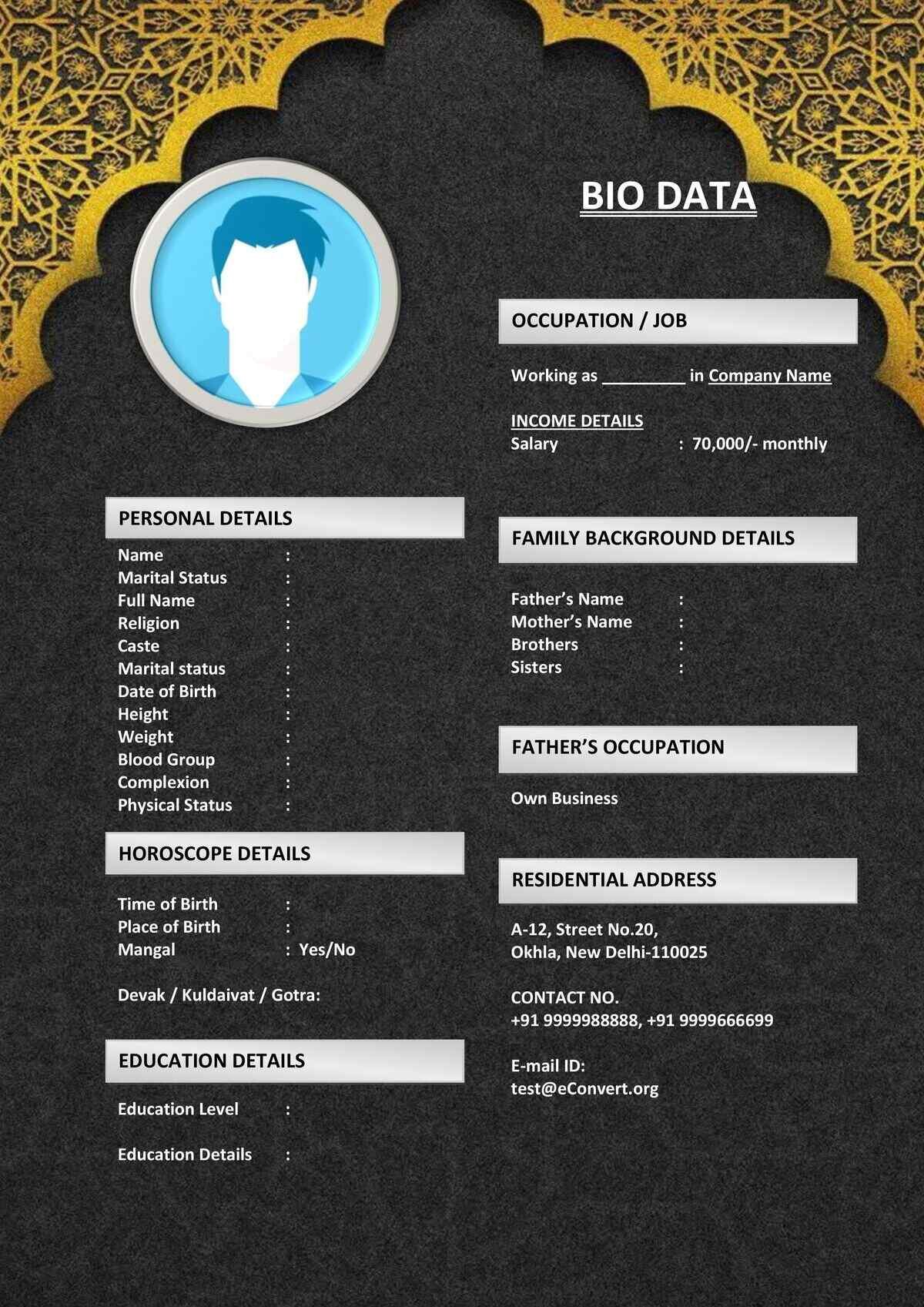 Marriage Resume for Engineers