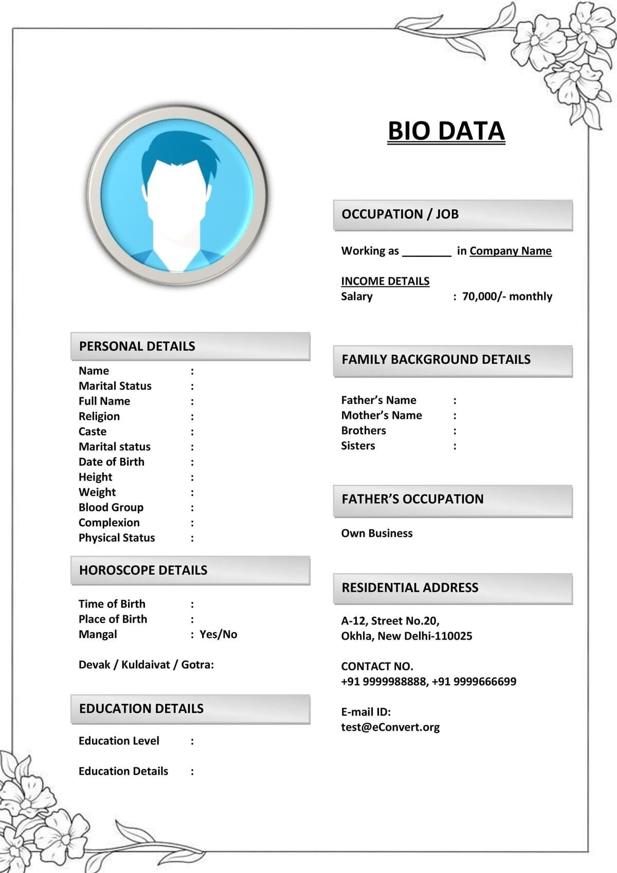 Matrimonial Resume for Abroad Settled Boys