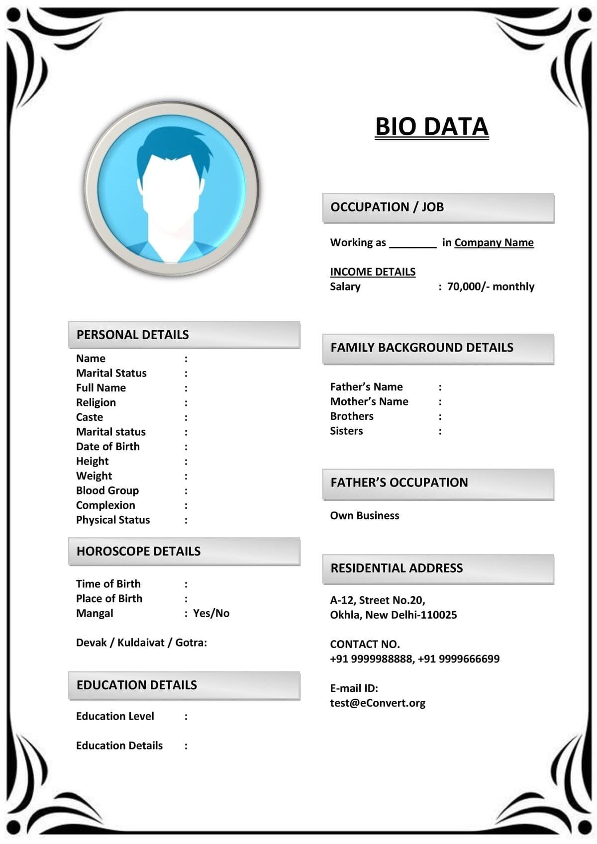 Text-Focused Resume for Marriage Proposals