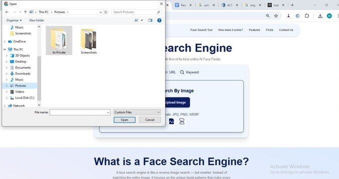 AI Face Search Engine Open file