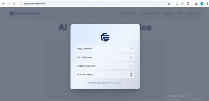 AI Face Search Engine Process with AI