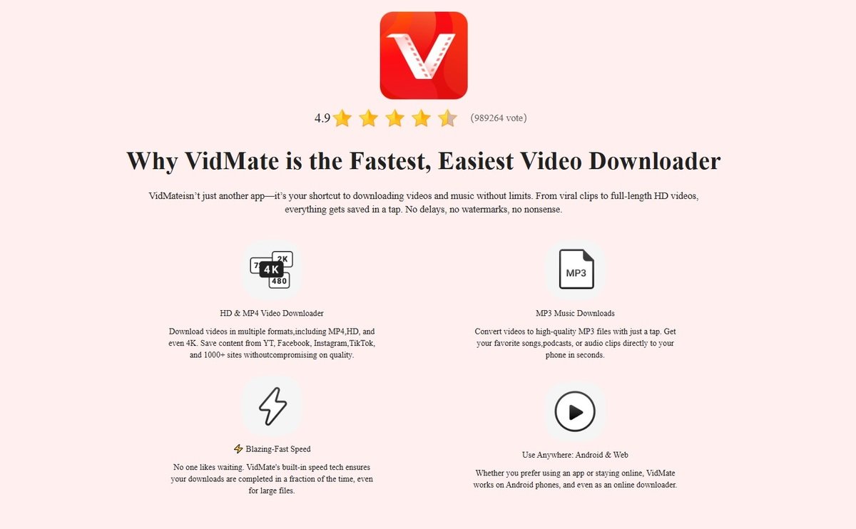 vidmate features