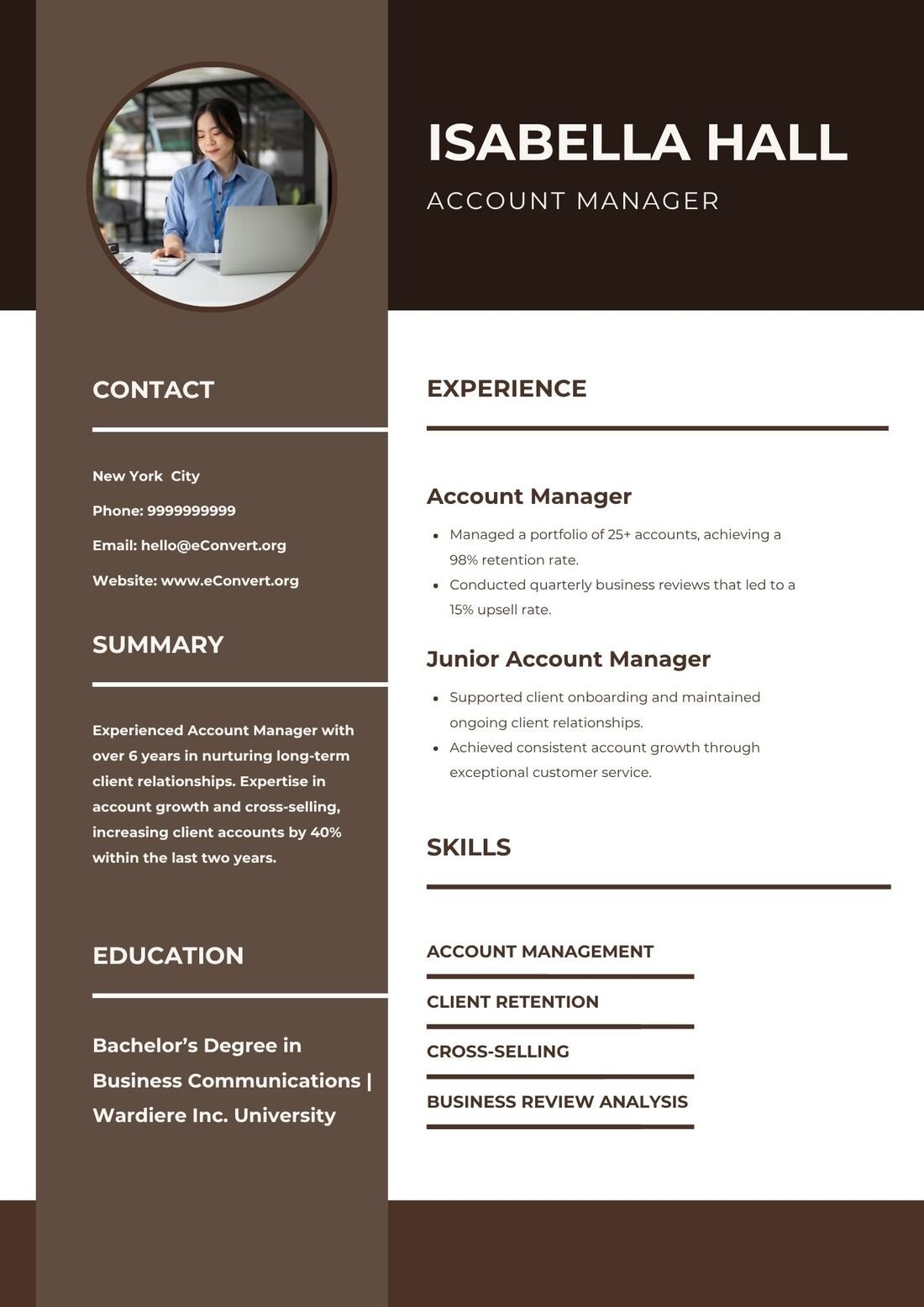 Account Manager Resume