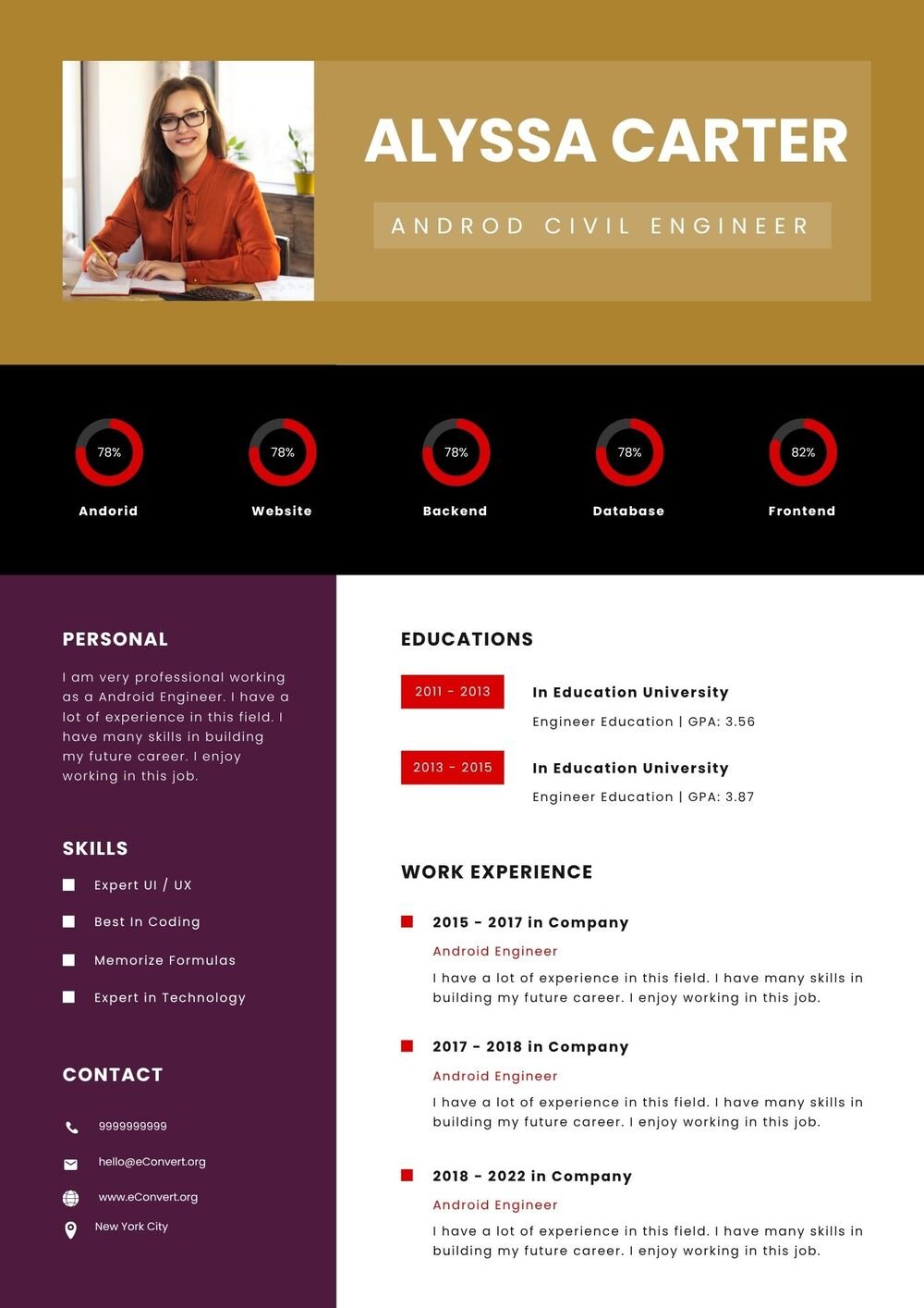 Androd Civil Engineer Resume