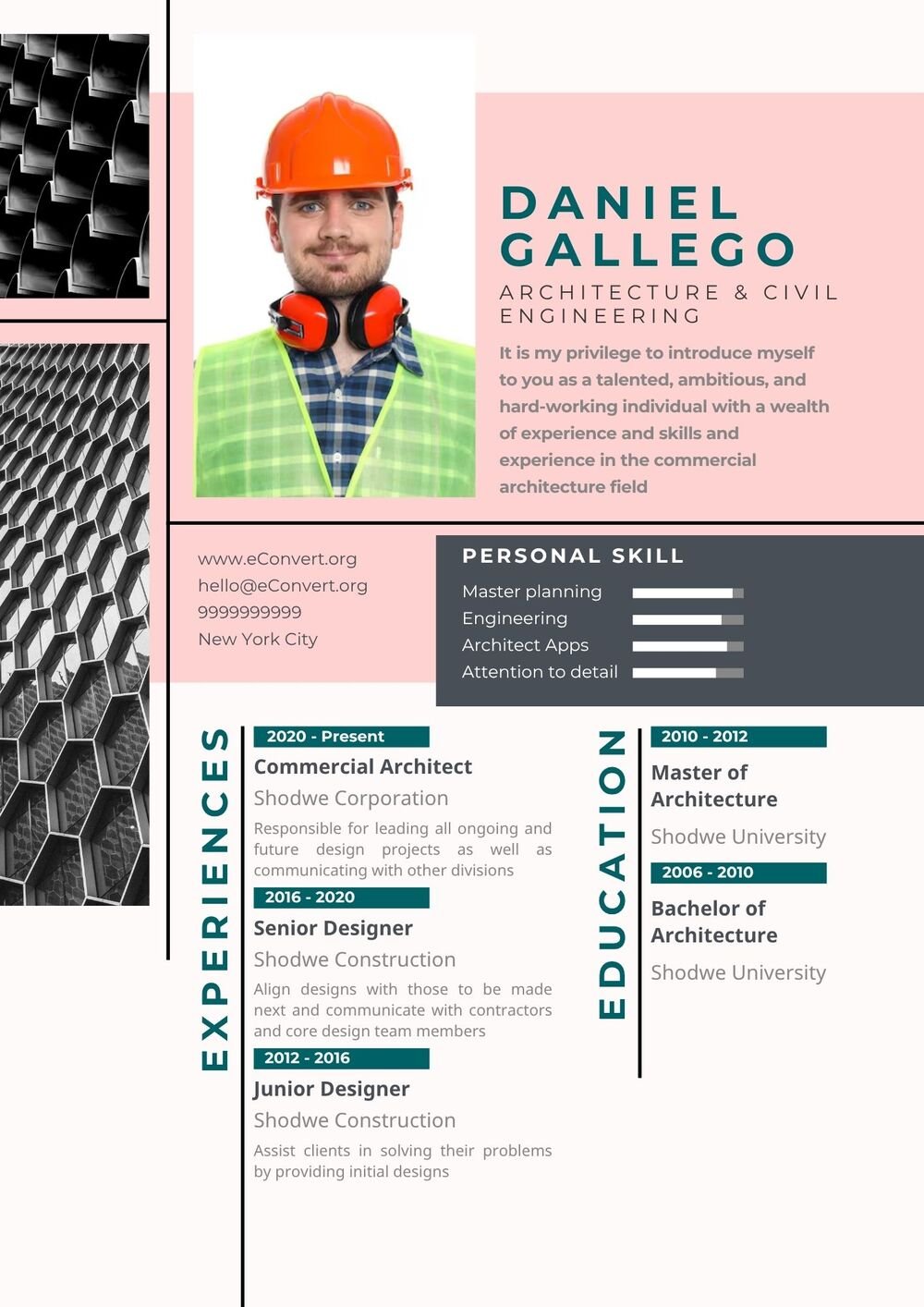 Architecture & Civil Engineering Resume