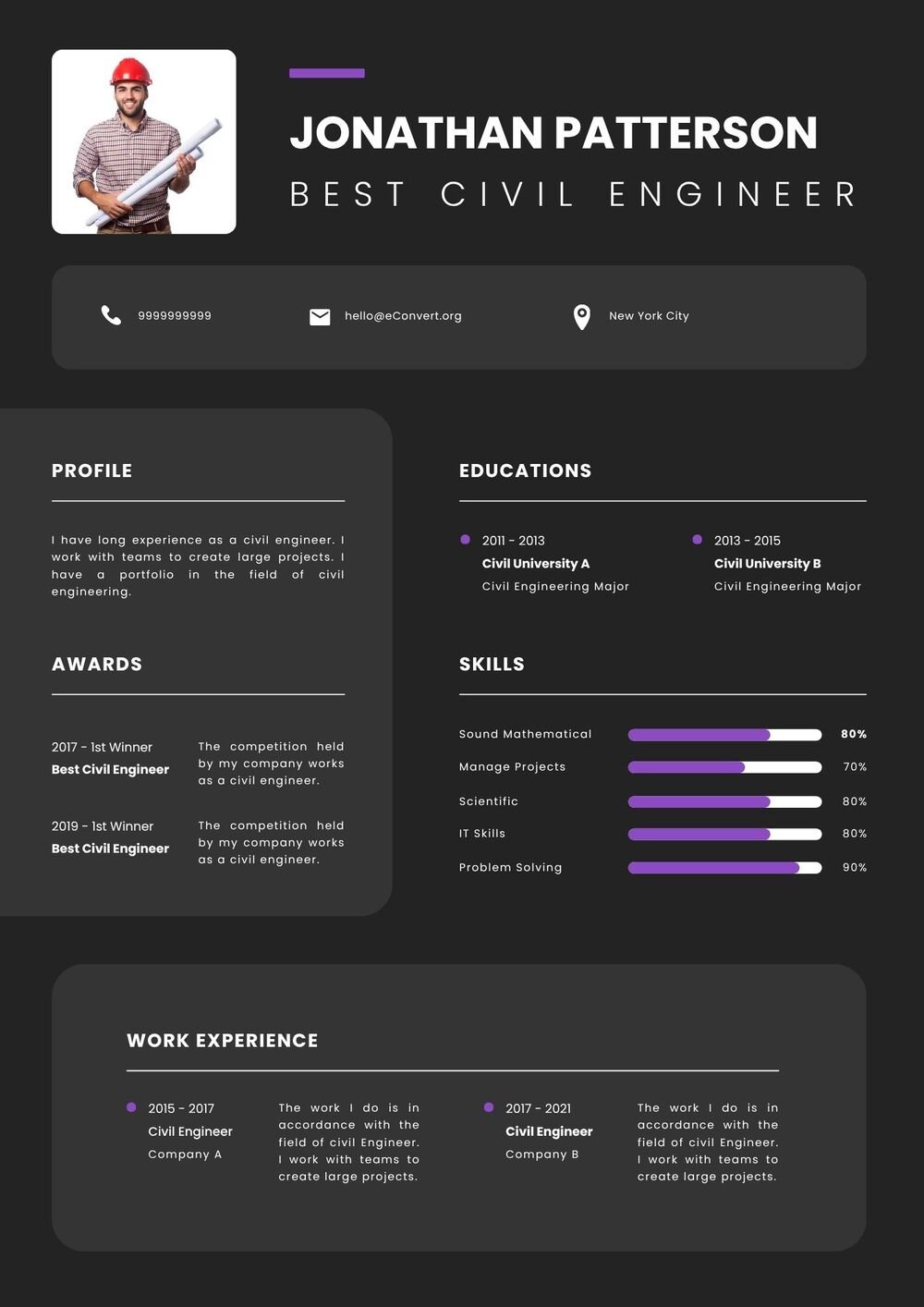 Best Civil Engineer Resume