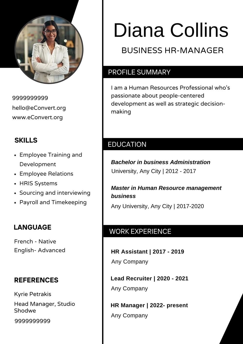 Business Hr-Manager Resume