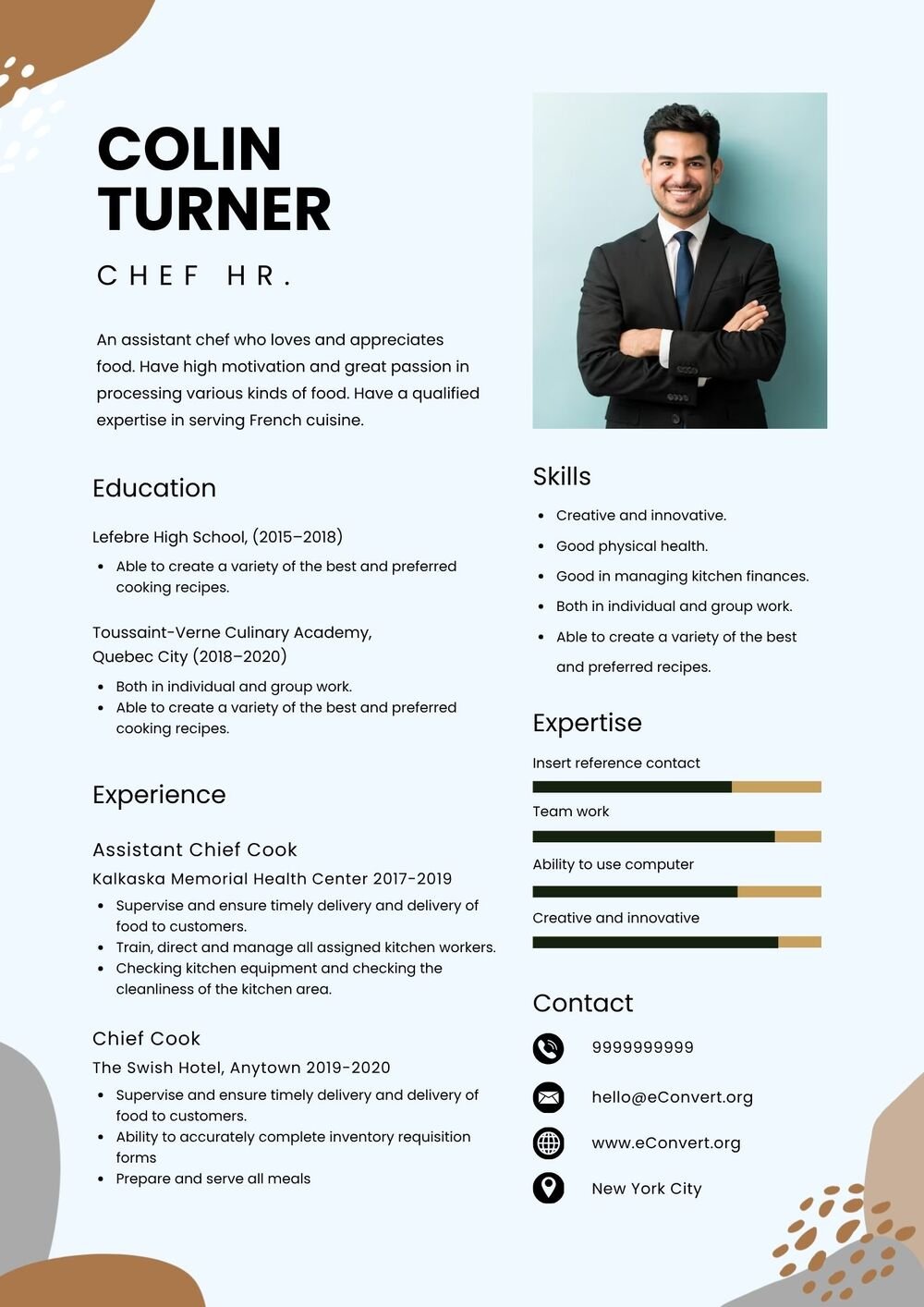 Chef HR. Resume