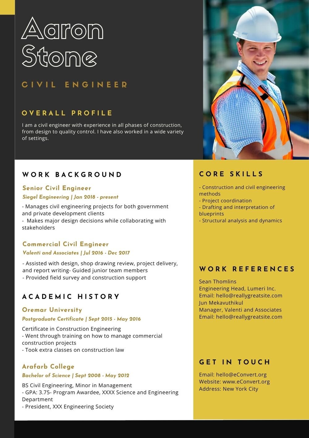 Civil Engineer Resume