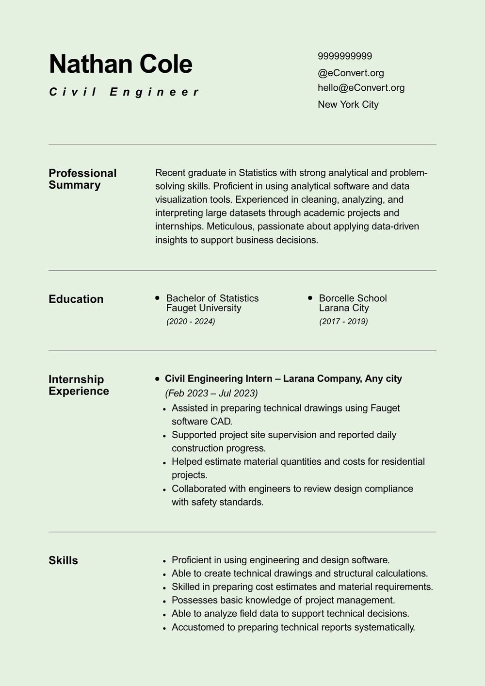 Civil Engineer Resume