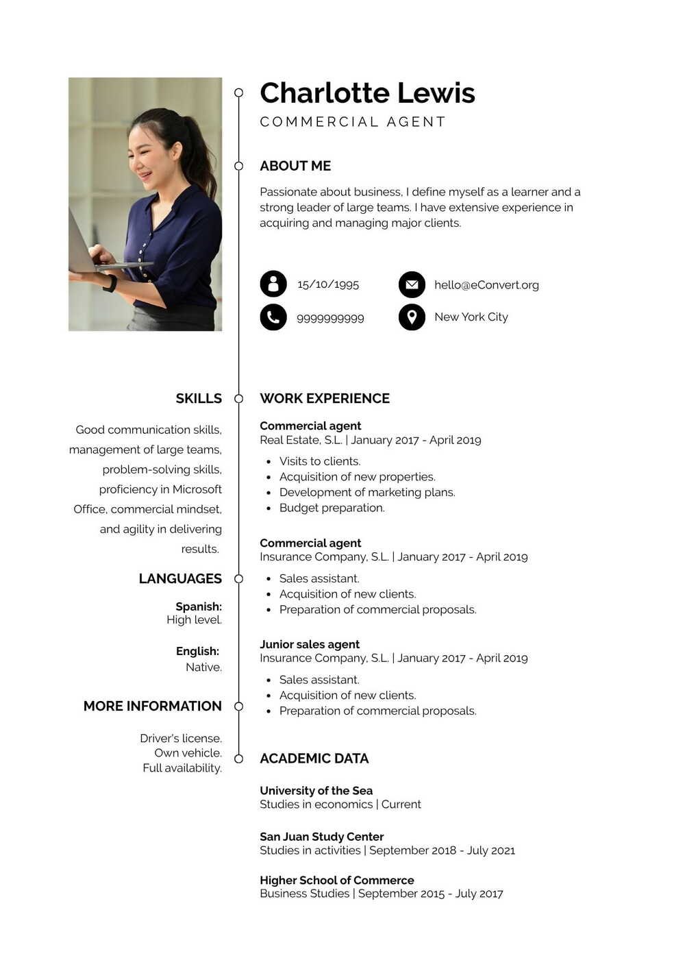 Commercial agent Resume