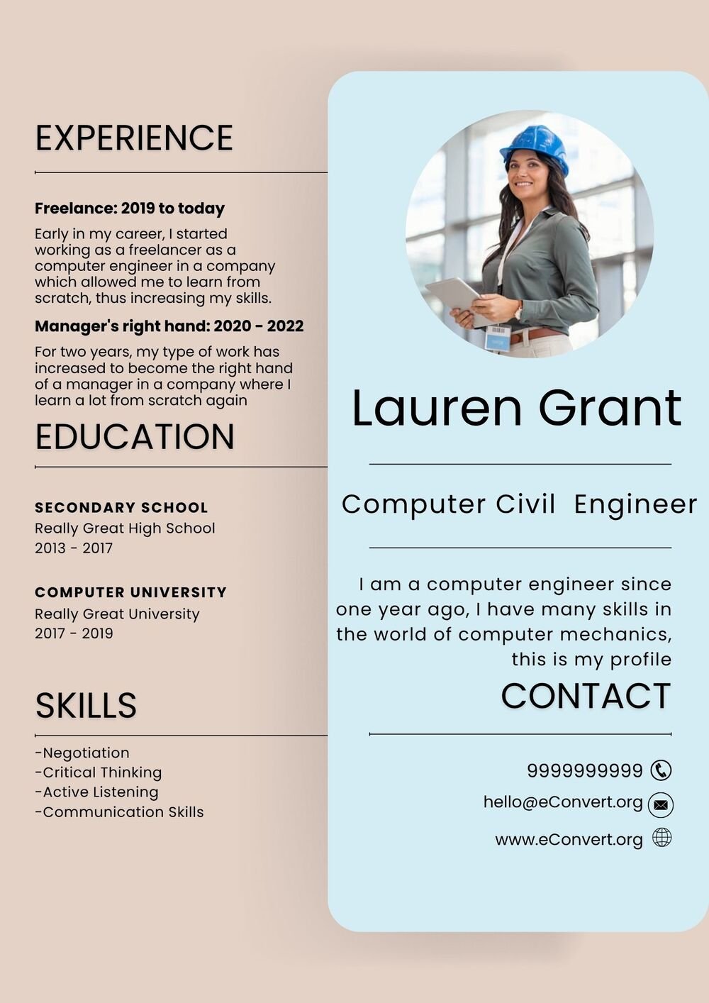Computer Civil Engineer Resume