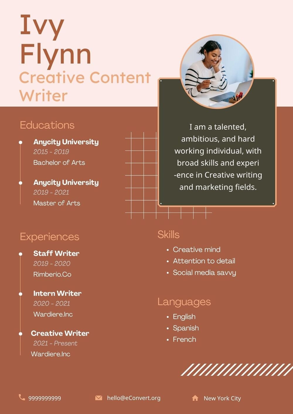 Creative Content Writer Resume