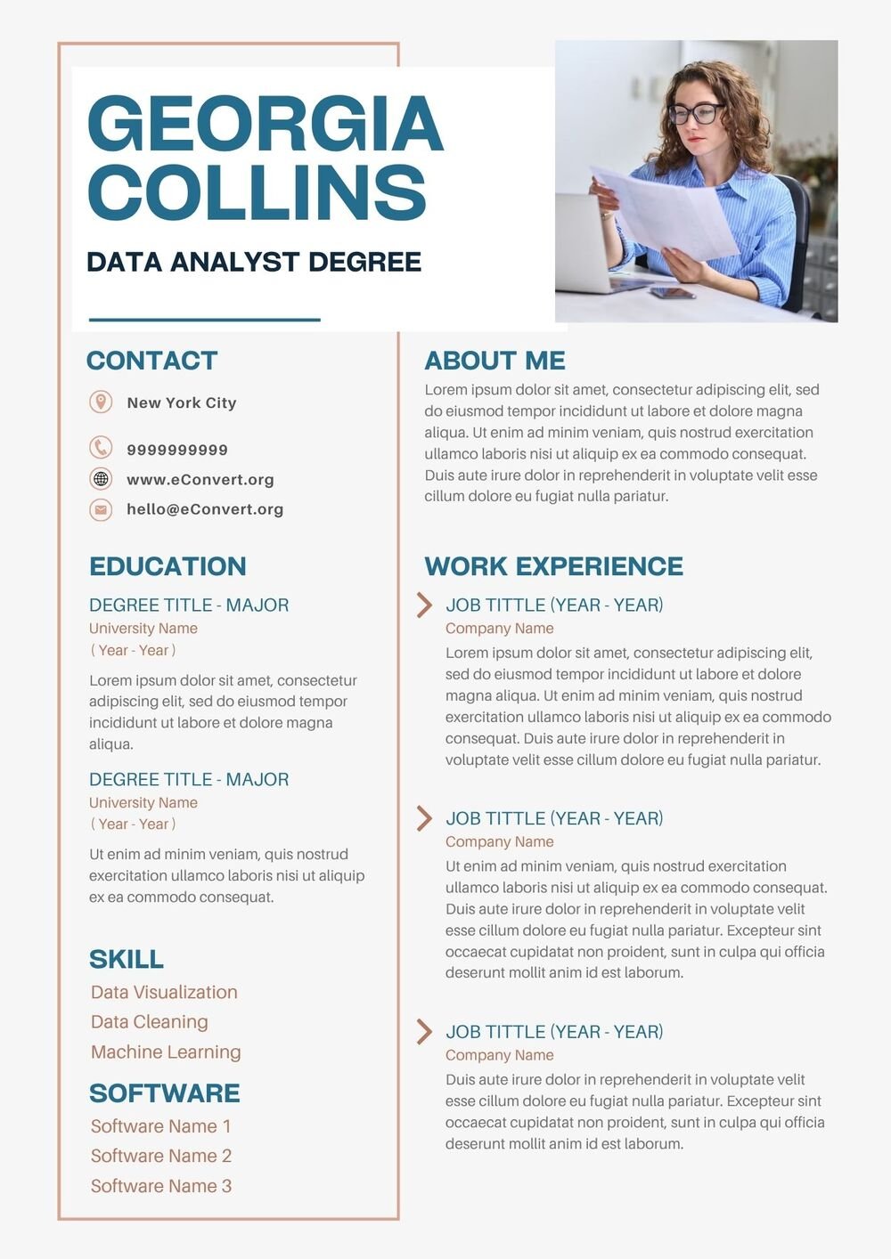 Data Analyst Degree Resume