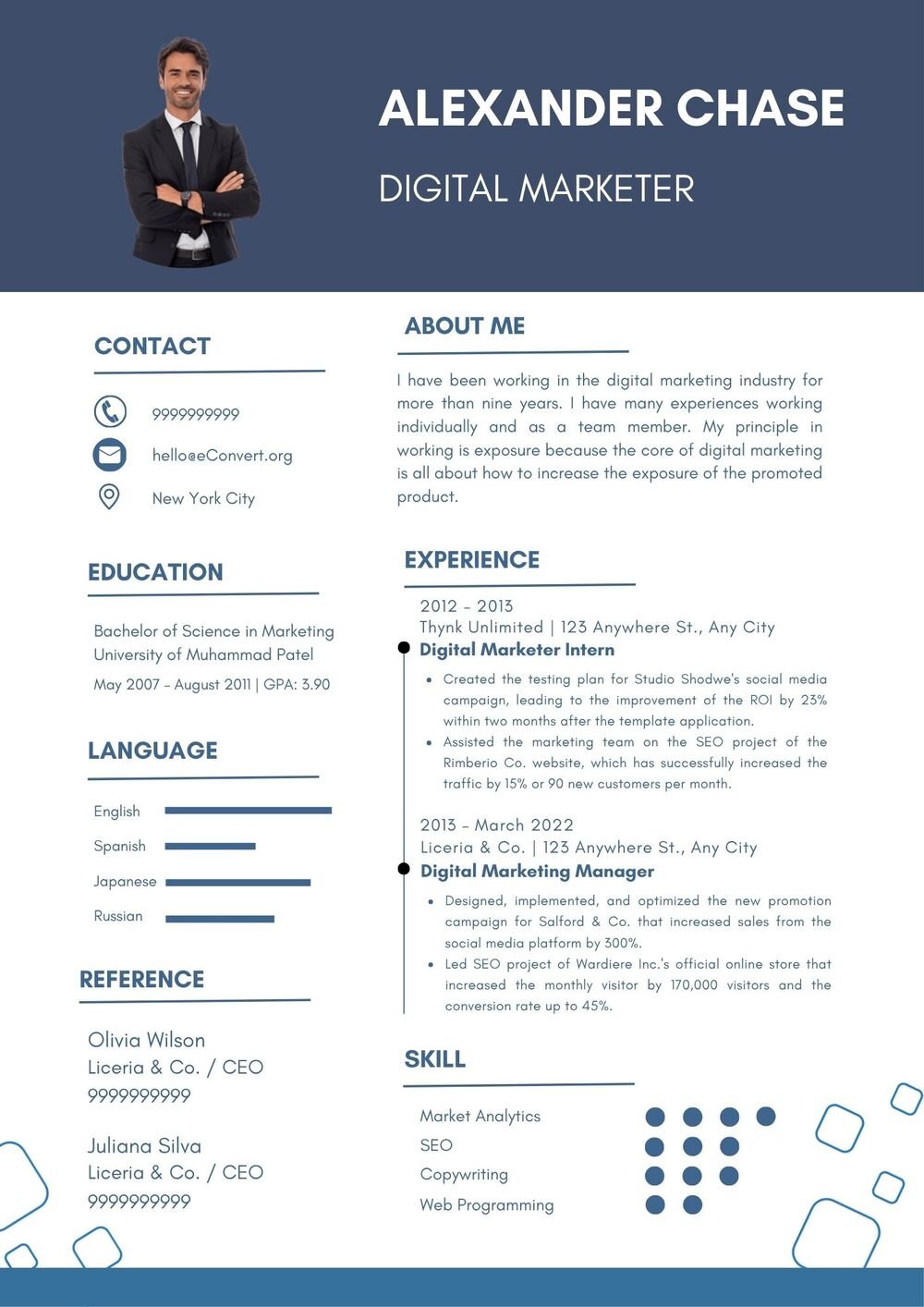 Digital Marketer Resume