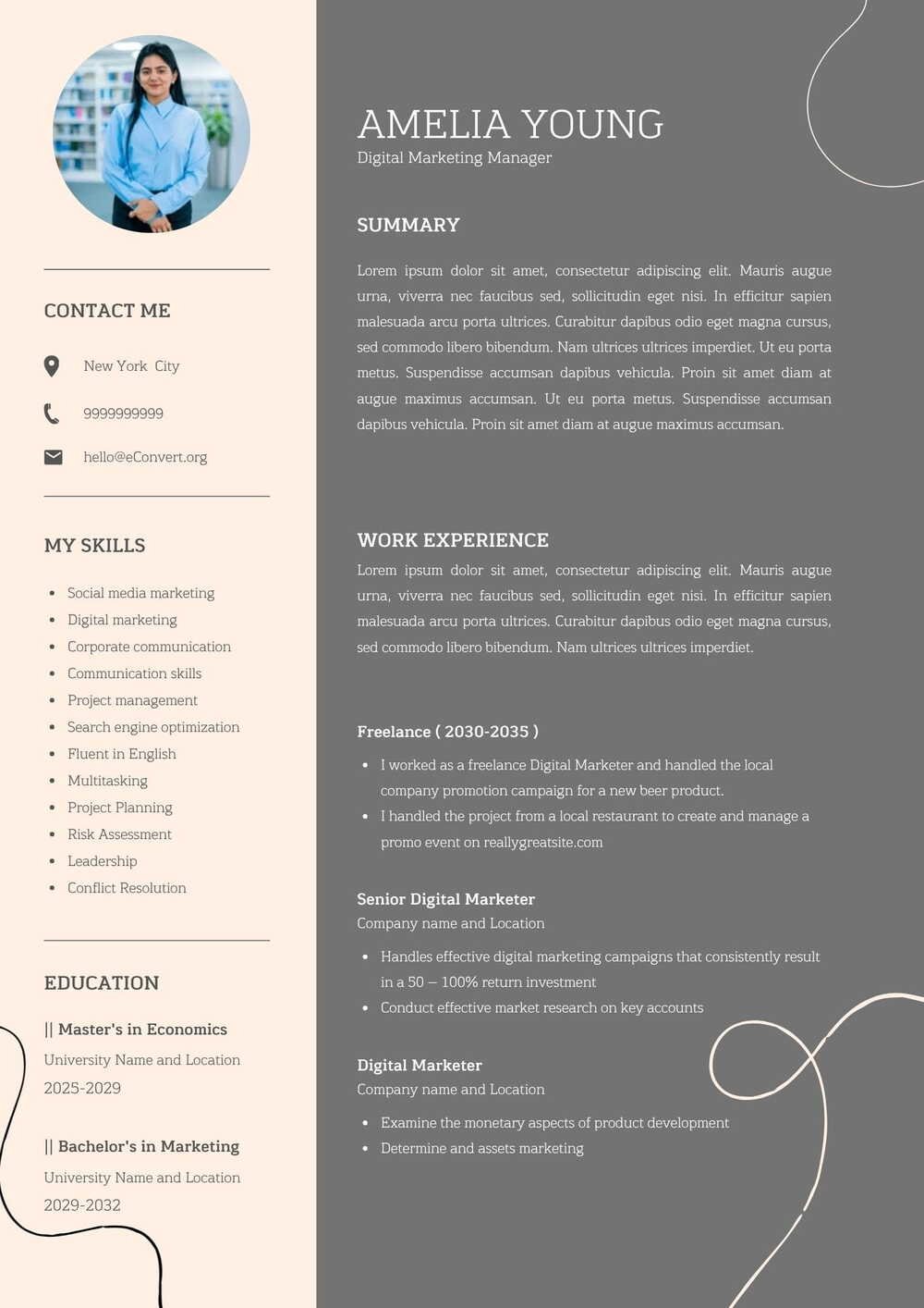 Digital Marketing Manager Resume