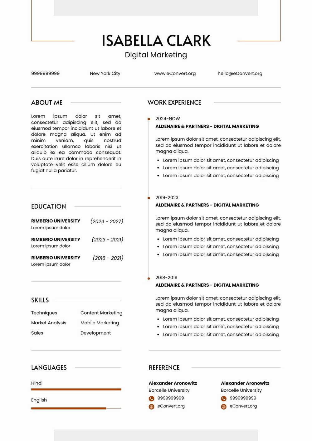 Digital Marketing Resume