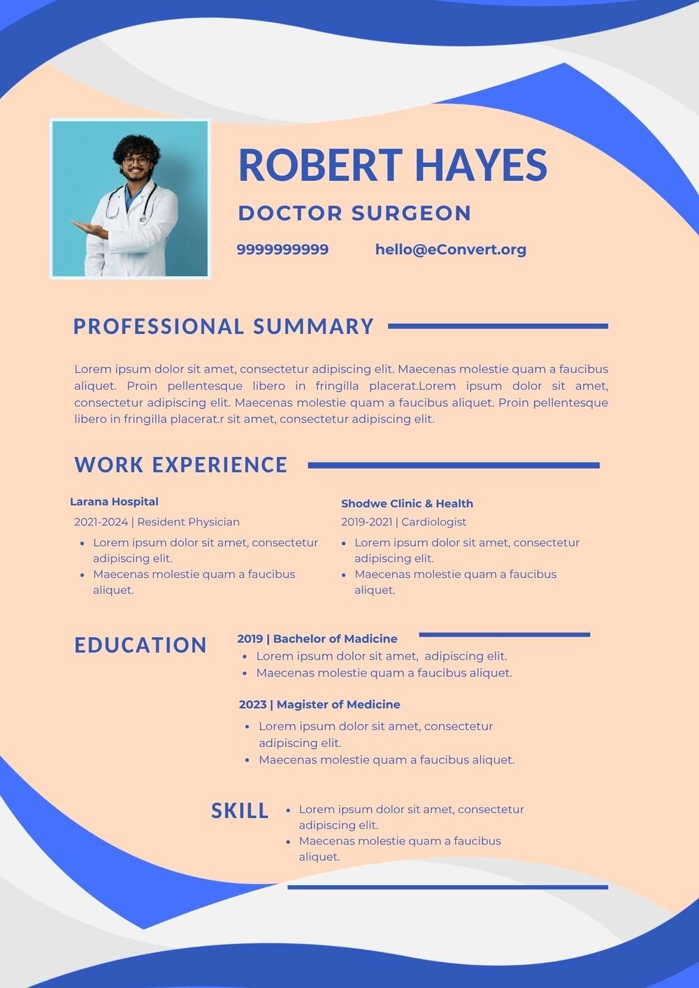 Doctor Surgeon Resume