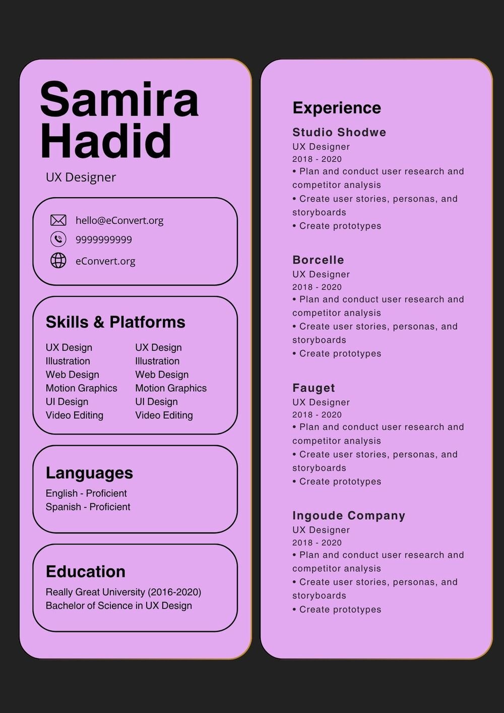 Easy Resume Templates Free Download