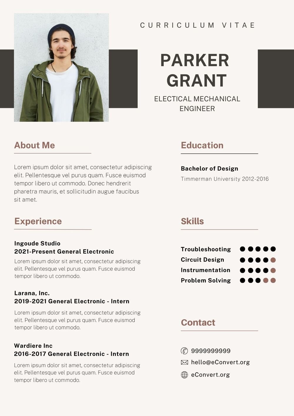 Electrical Mechanical Engineer Resume