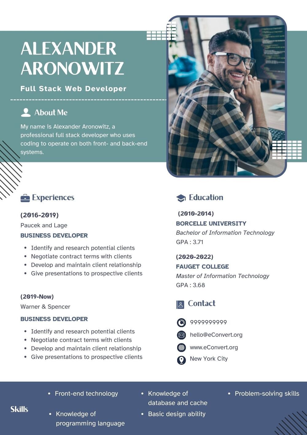 Full Stack Web Developer Resume
