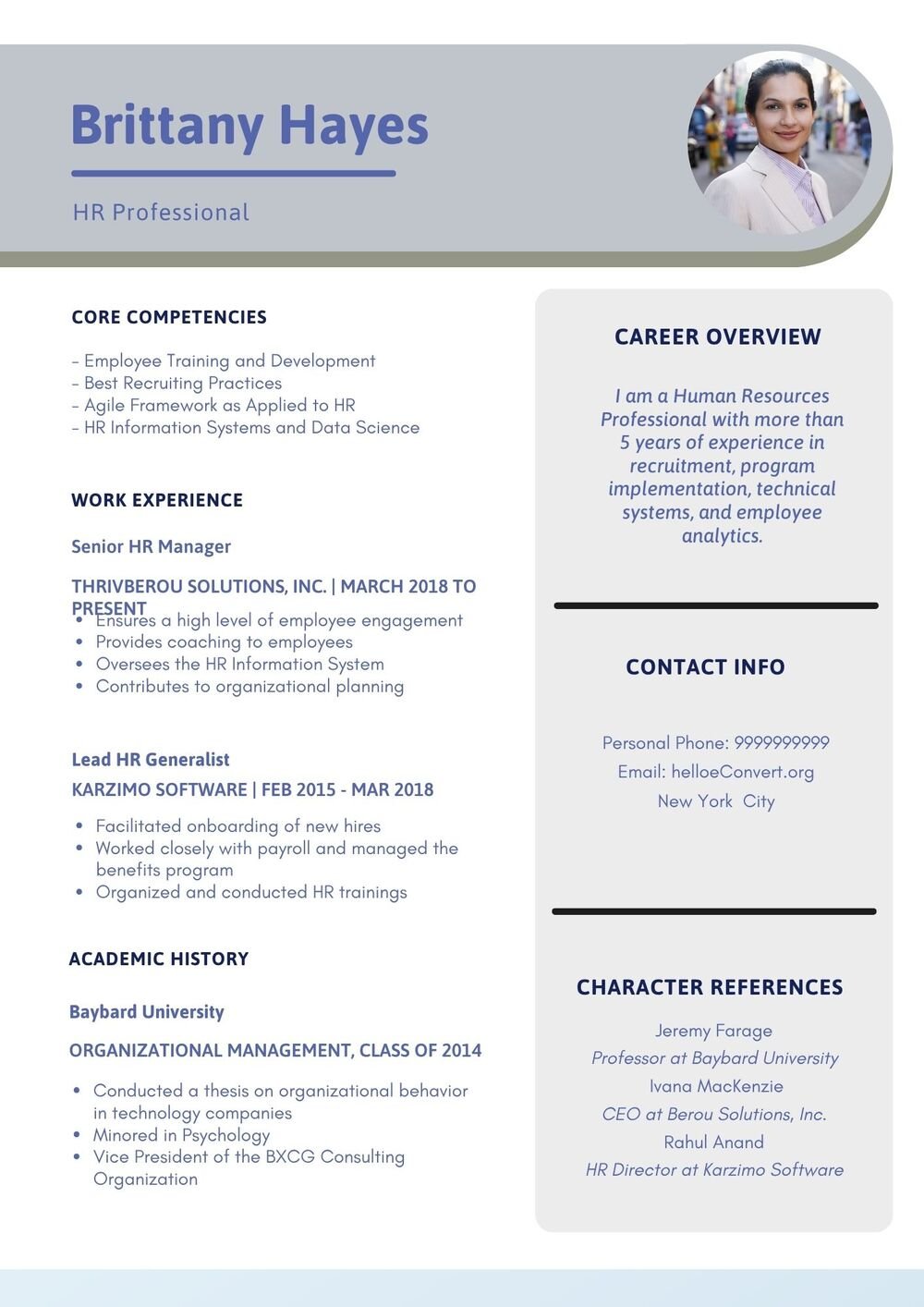 HR Professional Resume