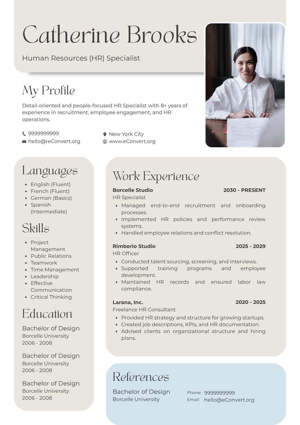 Human Resources (HR) Specialist Resume