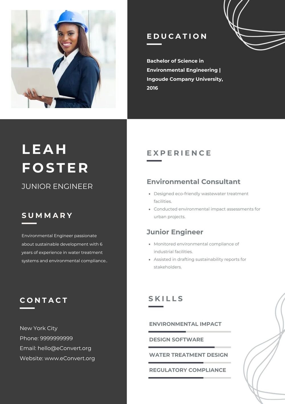 Junior Engineer Resume