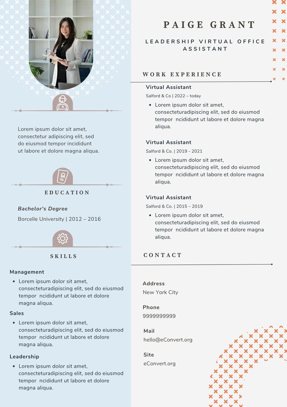 Leadership Virtual Office Assistant Resume