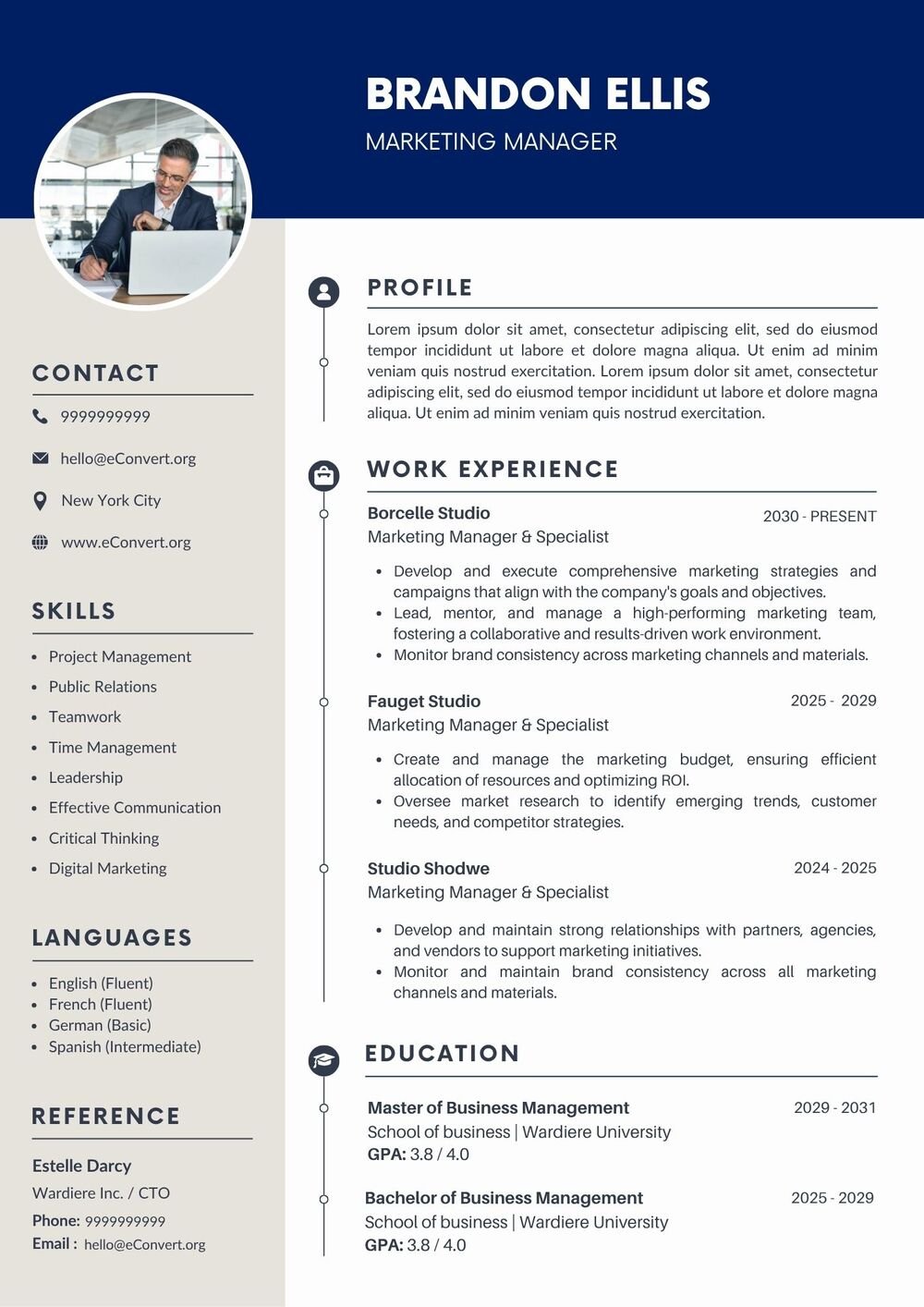 Marketing Manager Resume