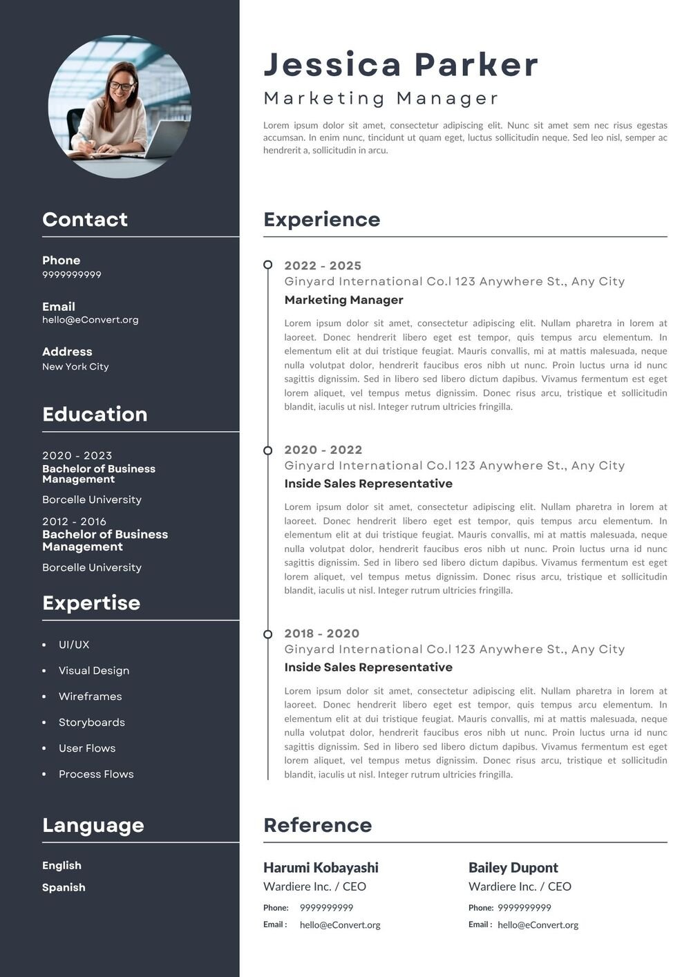 Marketing Manager Resume free download