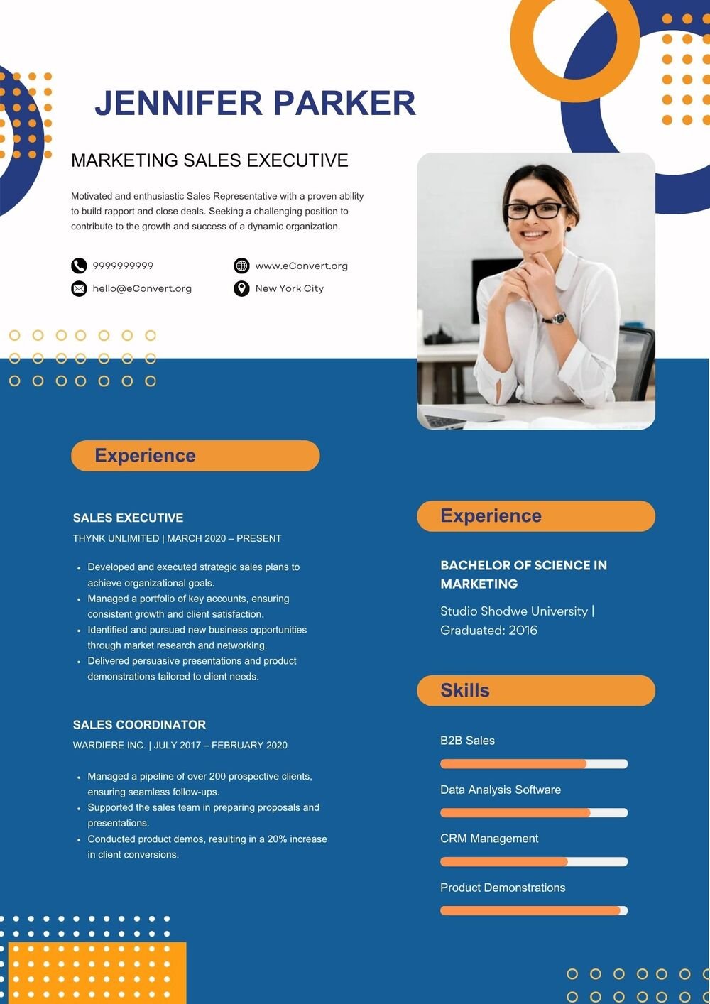 Marketing Sales Executive Resume