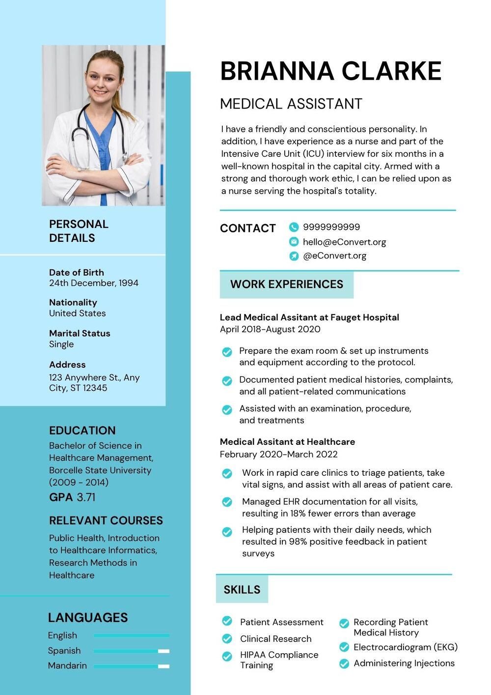 Medical Assistant Resume