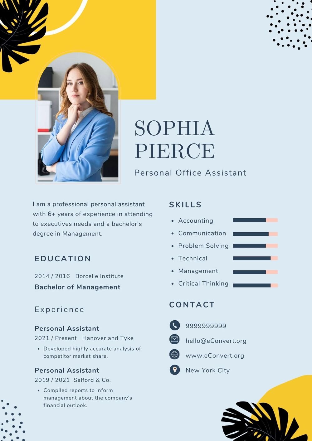Personal Office Assistant Resume v1