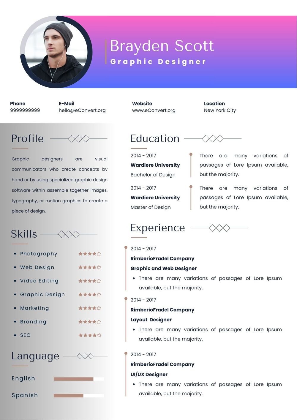Professional Resume Templates Free Download Resume