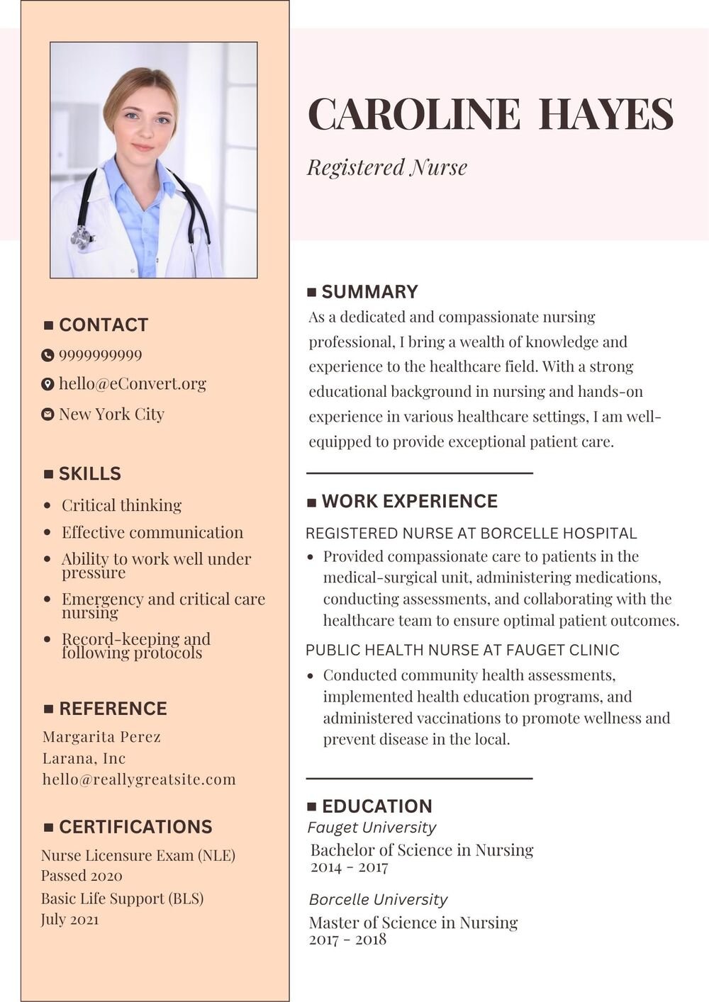 Registered Nurse Resume