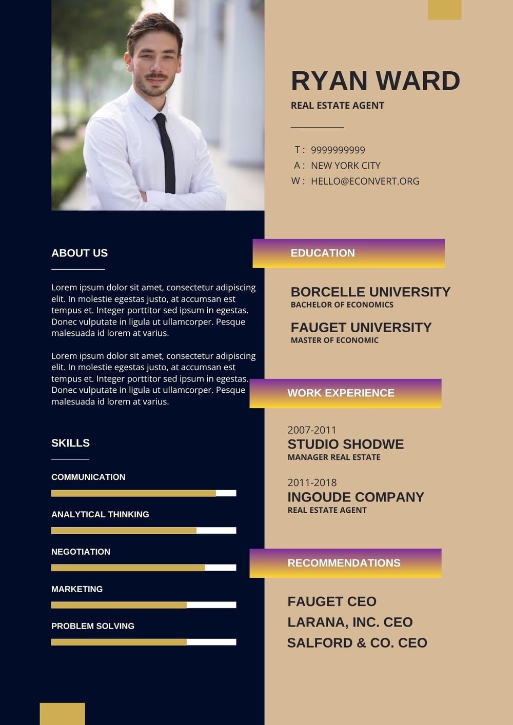 Resume Template Examples Real Job