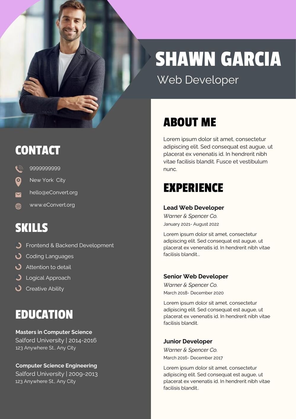 Resume Template for Experienced Professionals