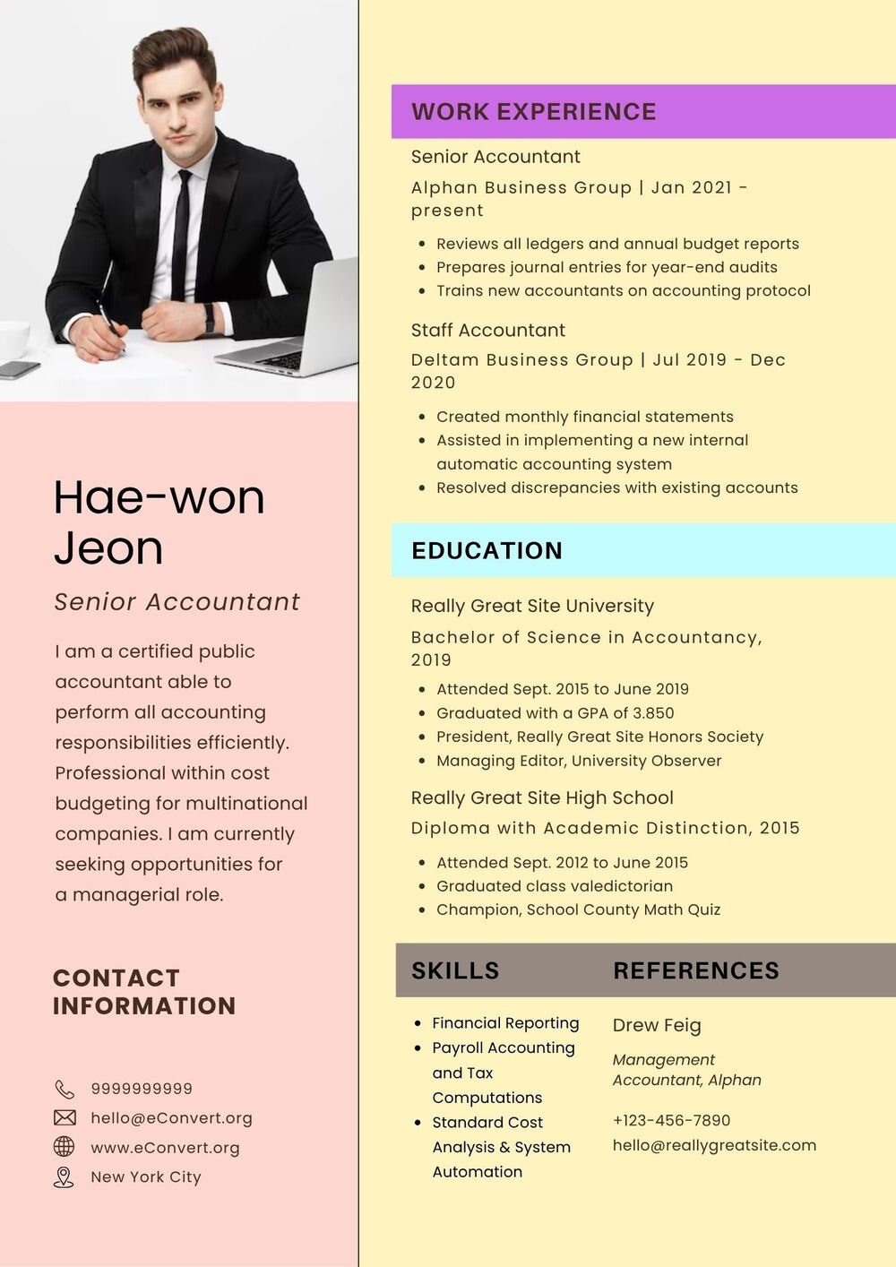 Resume Templates for Accountants