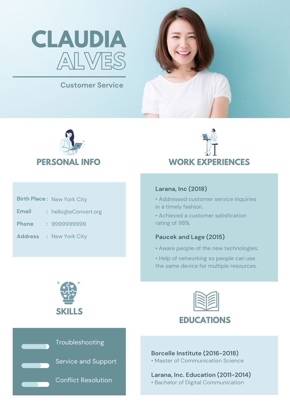 Resume Templates for Customer Service Jobs
