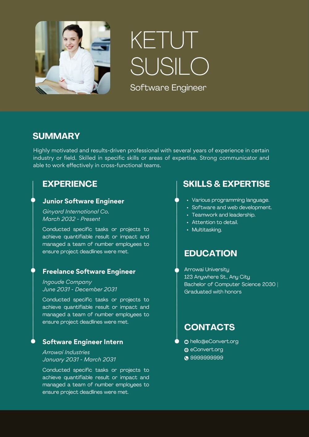 Resume Templates for Engineers