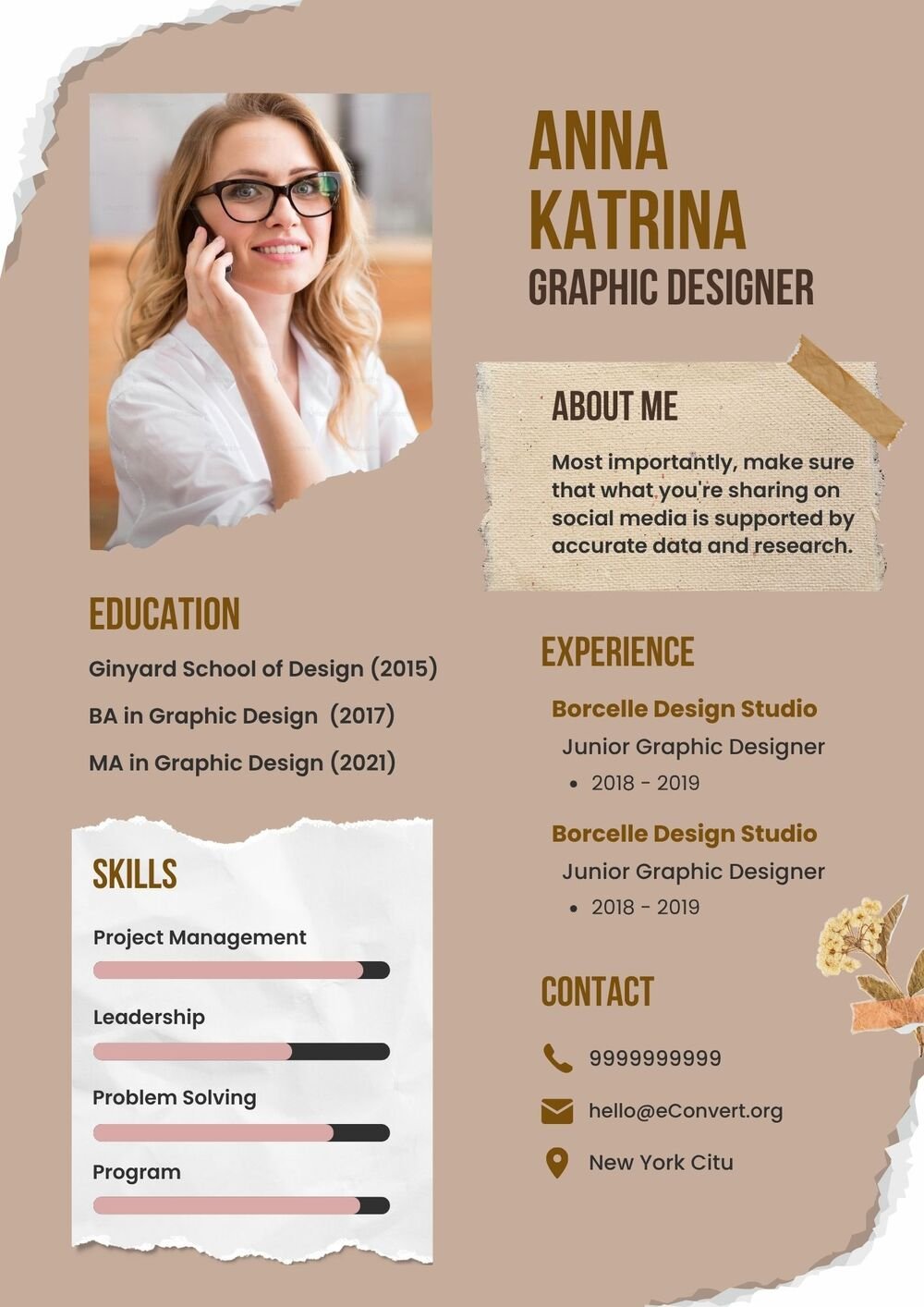 Resume Templates for Graphic Designers