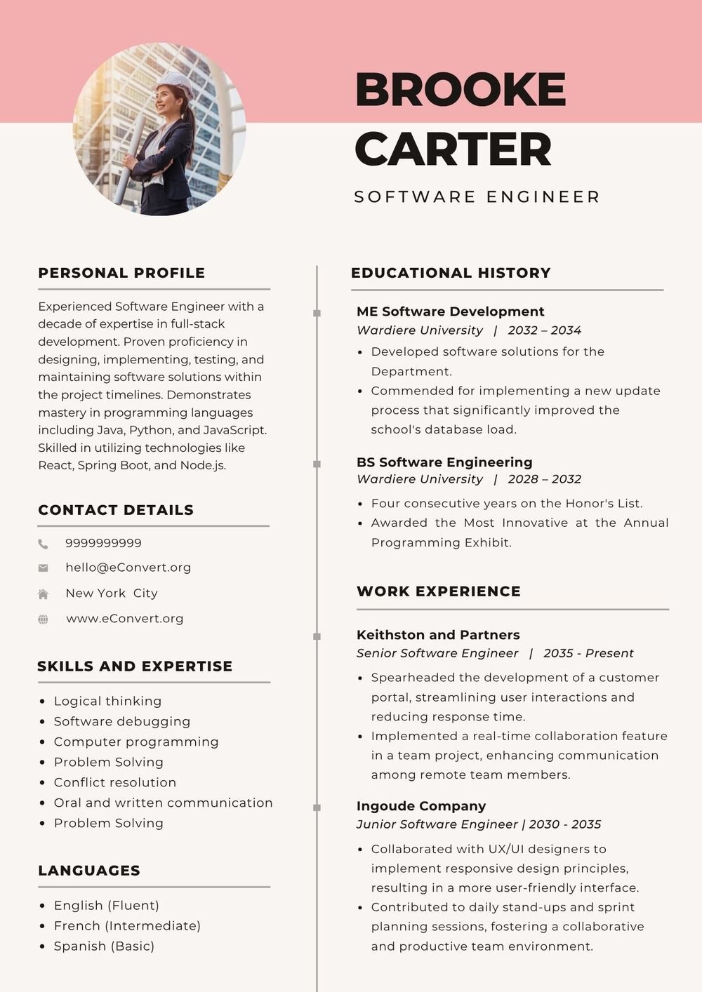 Software Engineer Resume